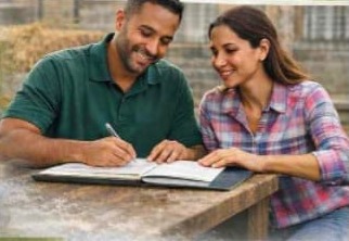 Farming consultation with a farmer